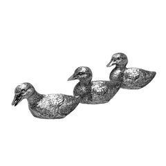 Satz von 3 Vintage Silver Ducks Modelle Figuren Vögel 1988