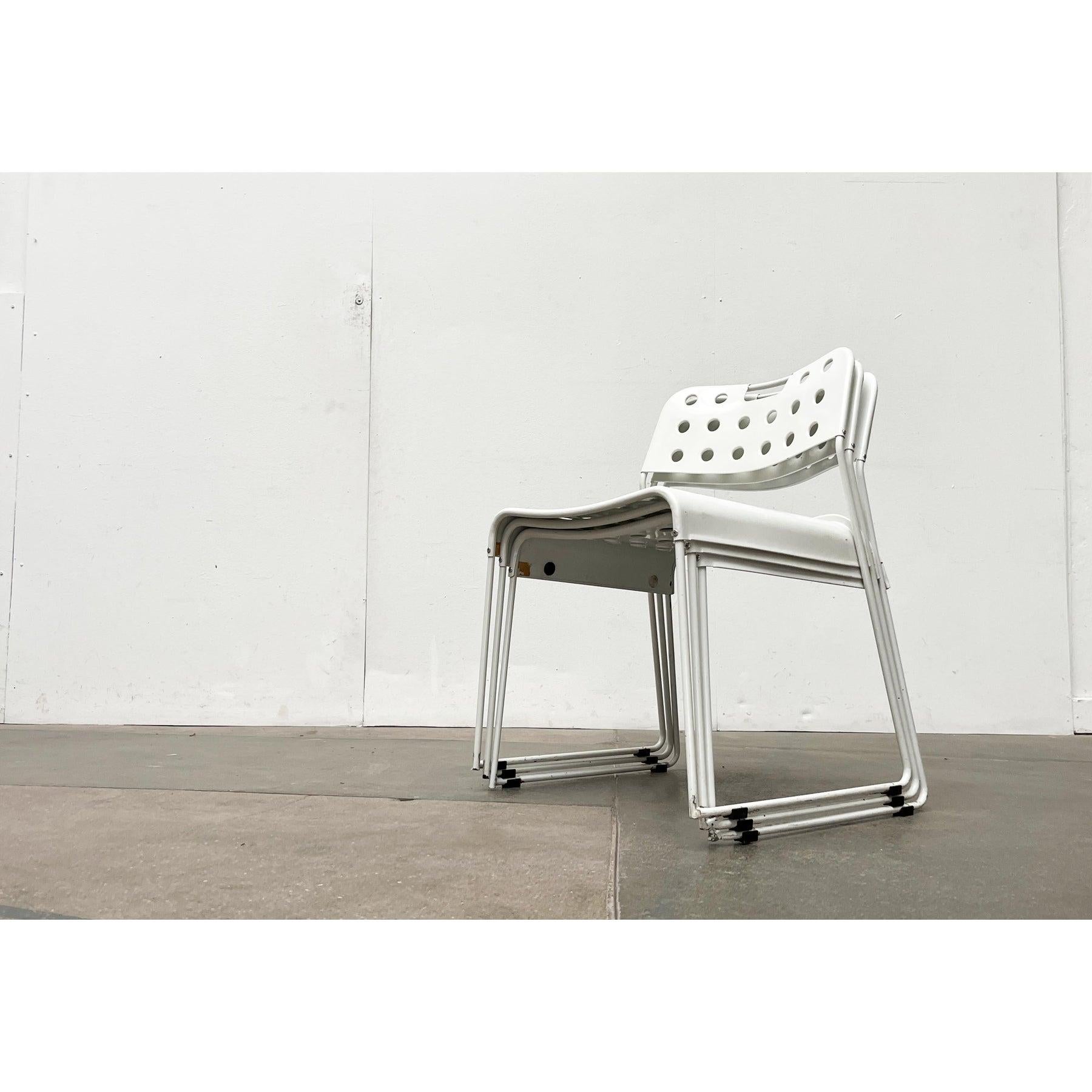 Metal Set of 3 Vintage Space Age Chairs by Rodney Kinsman for Bieffeplast, 1970s For Sale