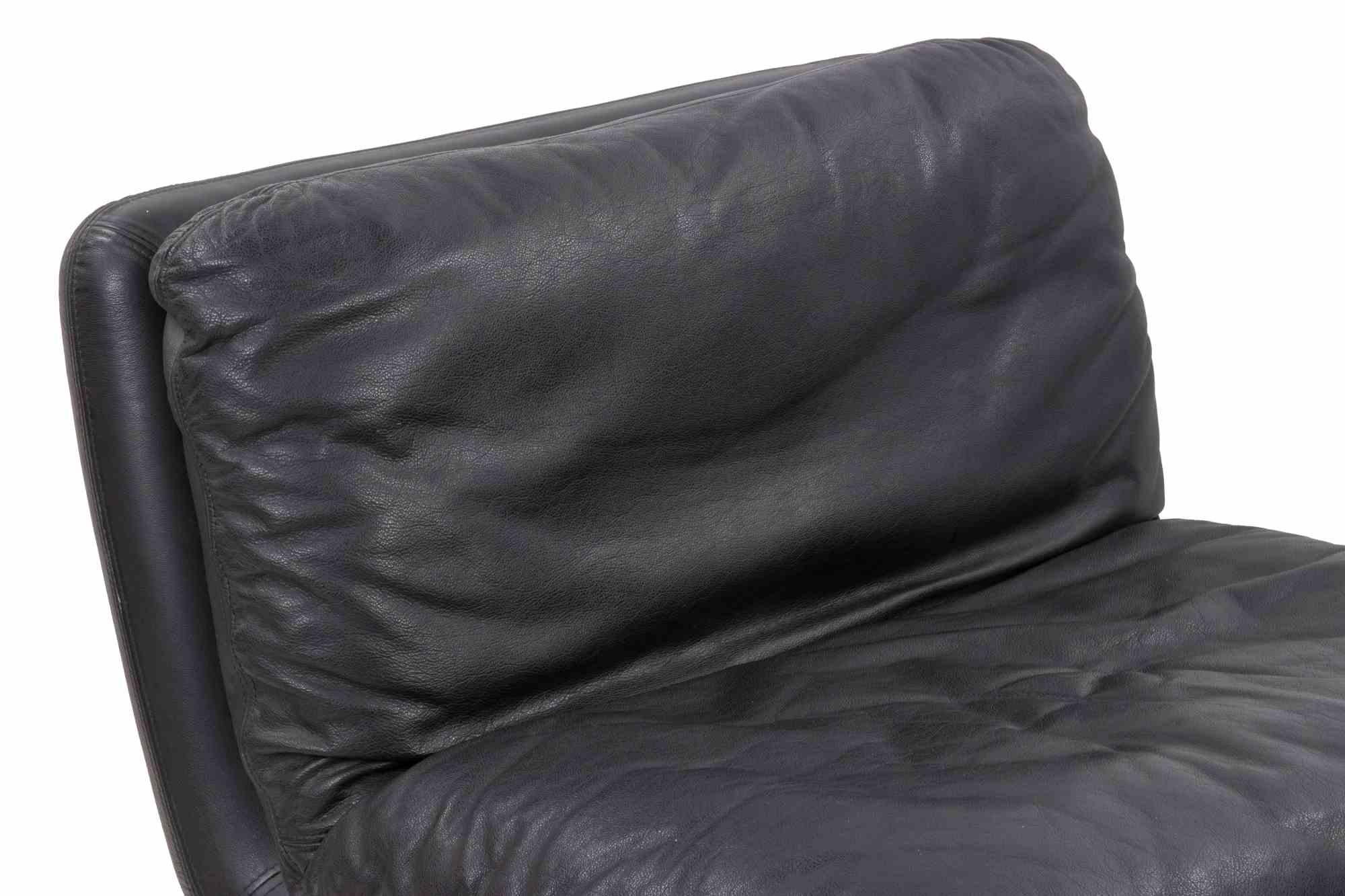 Fin du 20e siècle Ensemble de 3 chaises longues en cuir de l'époque A Space, 1970 en vente