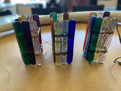 Set of 3 Vintage Stained Glass Sconces by Felipe Delfinger (Derflingher)