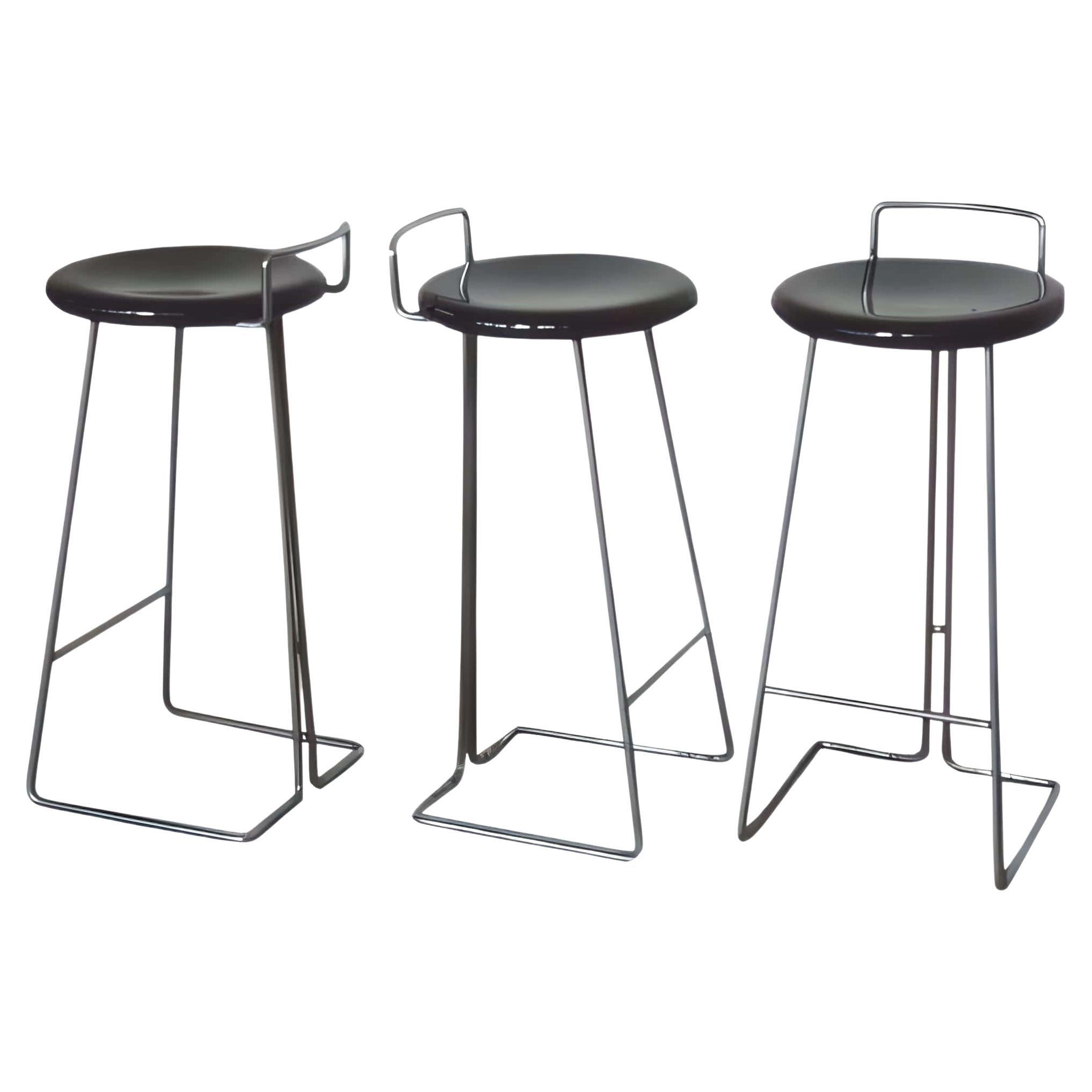 Set of 3 Vintage Stools by Coslin George for Dada, Italy 1970s For Sale