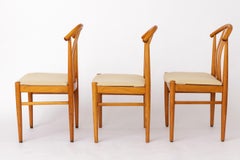 Set of 3 Vintage Swedish Chairs  Carl-Ewert Ekström  1970s Beechwood Dining
