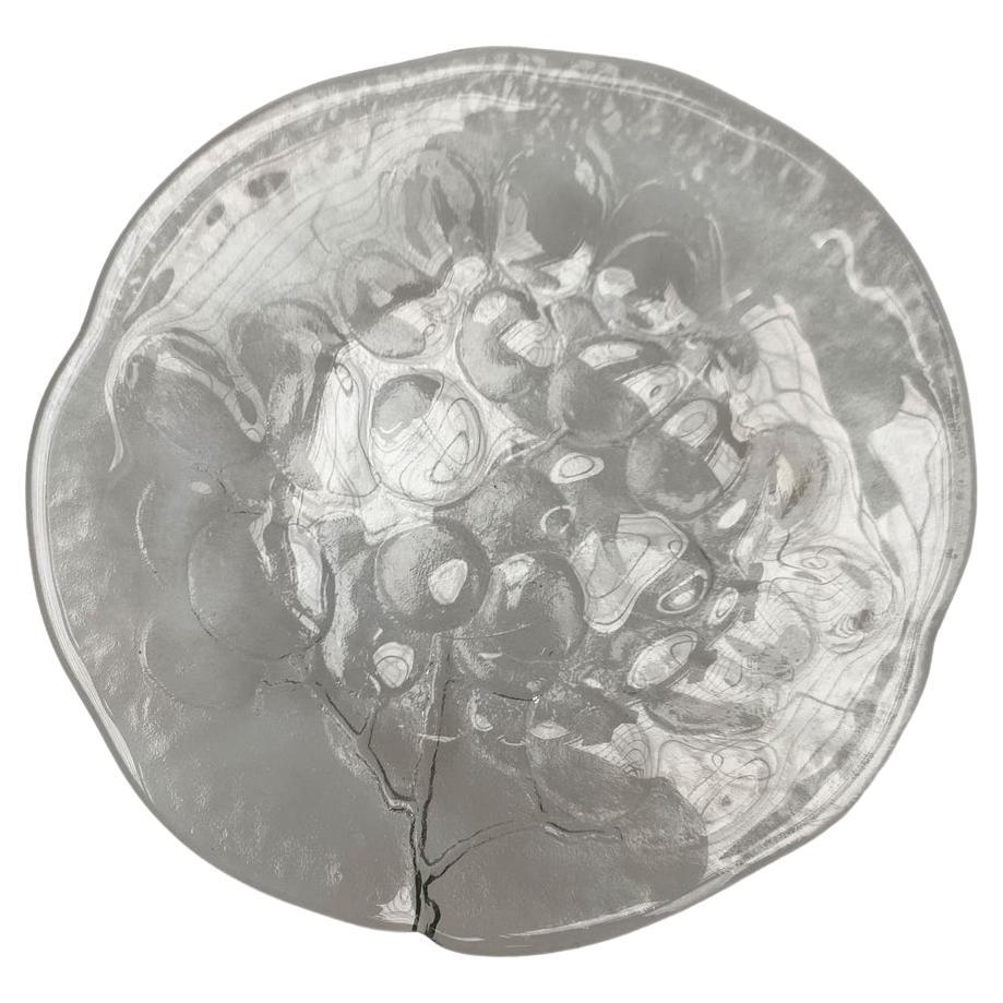 Set of 3 Vintage Swedish Glass Grape Plates by Ann Wärff for Kosta Boda