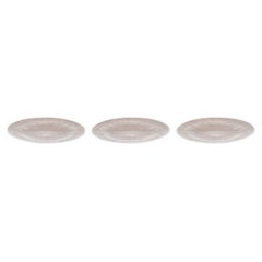 Set of 3 Vintage Swedish Ice Glass Plates, 1970s