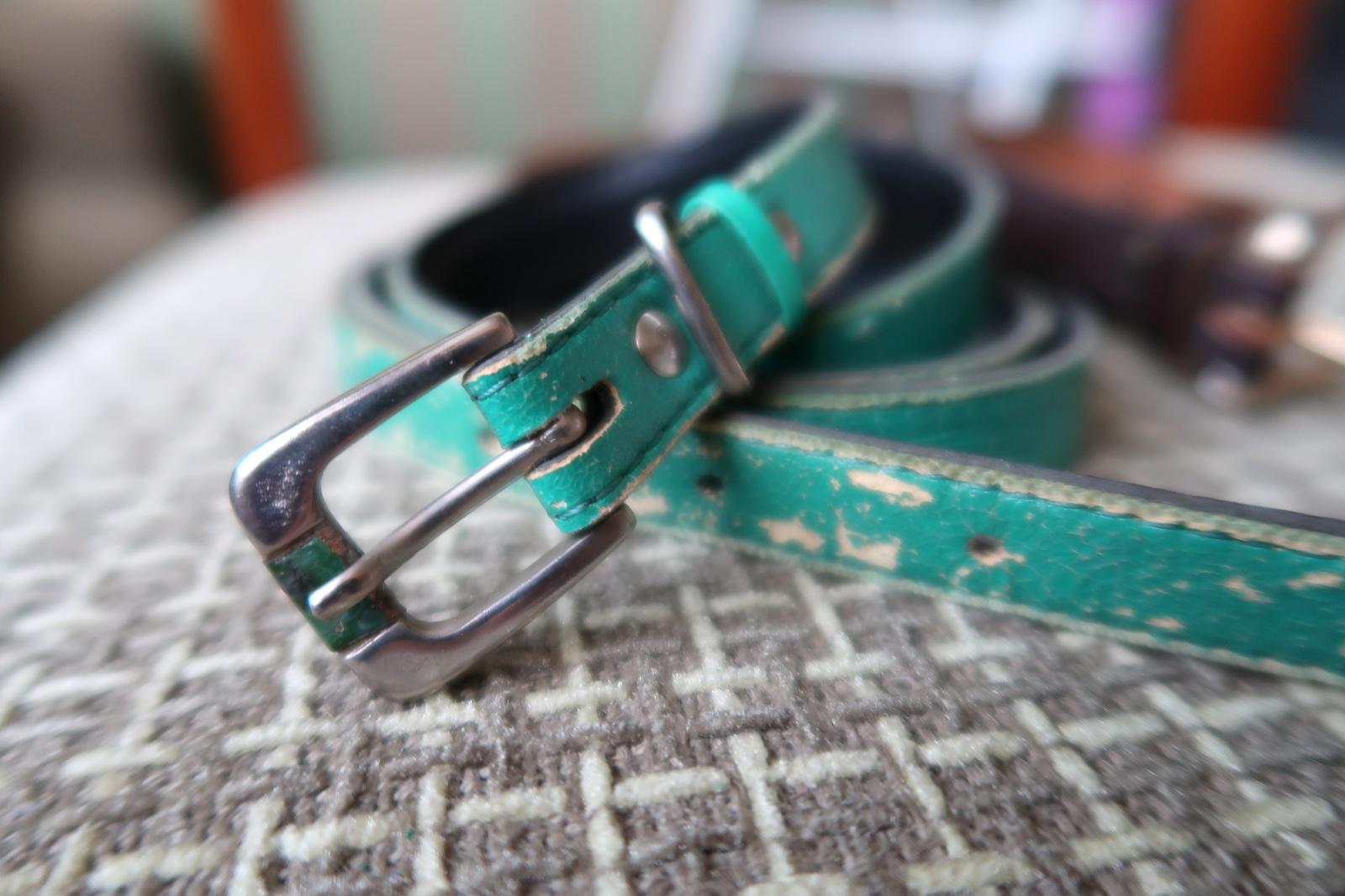 Set of 3 Vintage Thin Leather Belts from USSR: Timeless Elegance, 1970s, 1J96 For Sale 3
