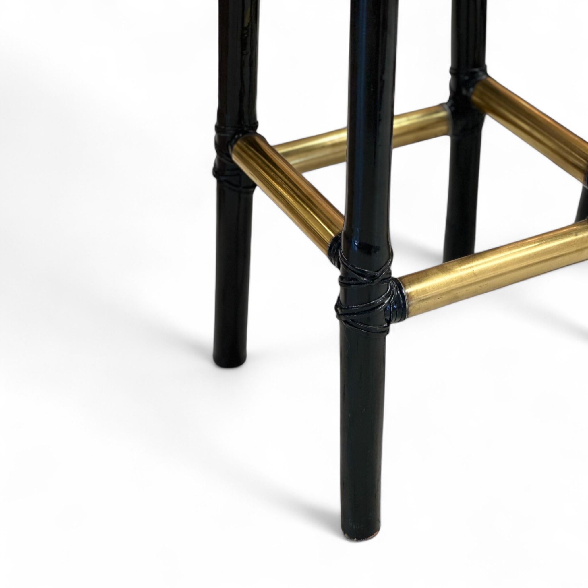 Ensemble de 3 tabourets vintage en velours en vente 1