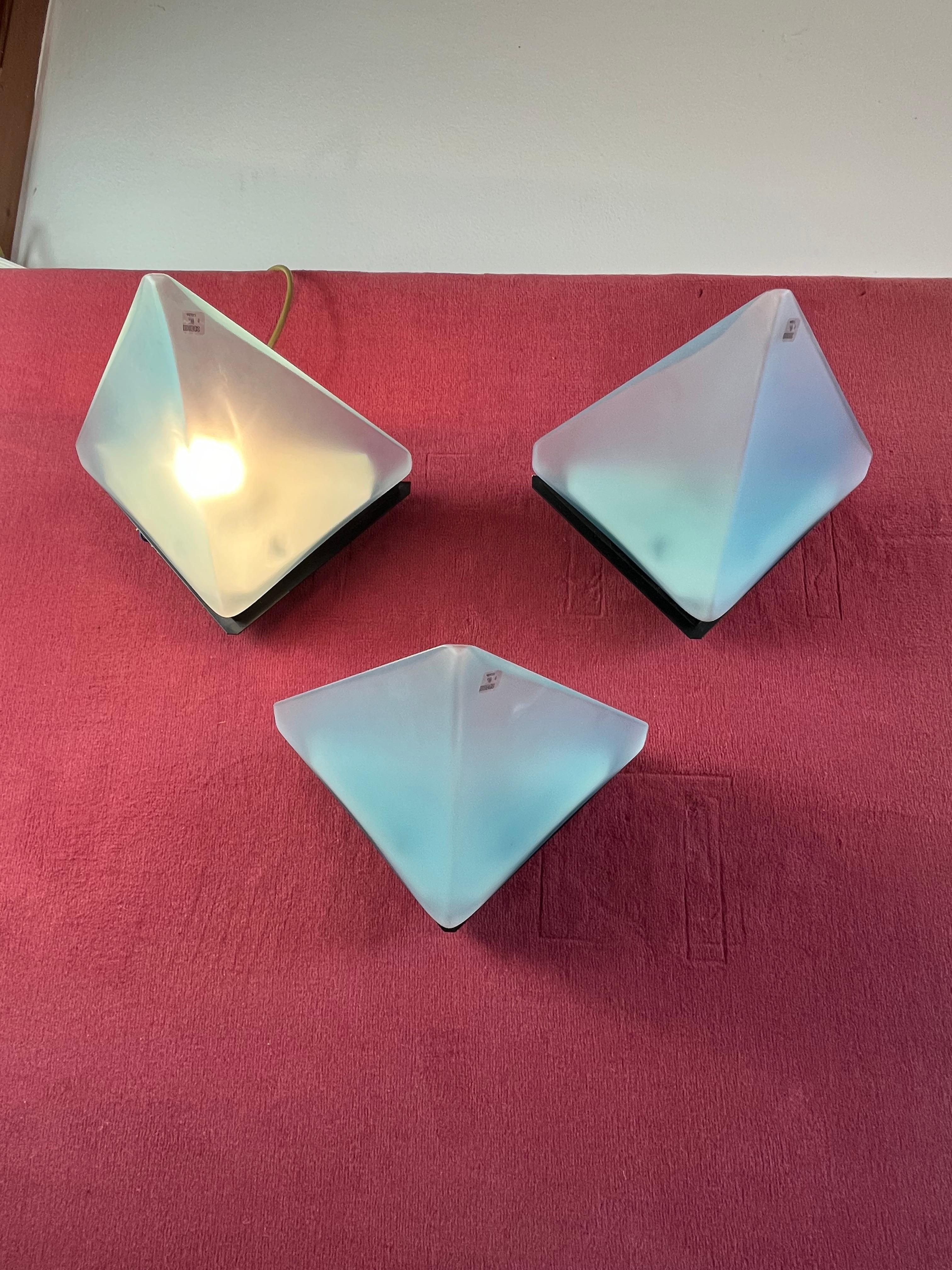 Set di 3 lampade da parete vintage 