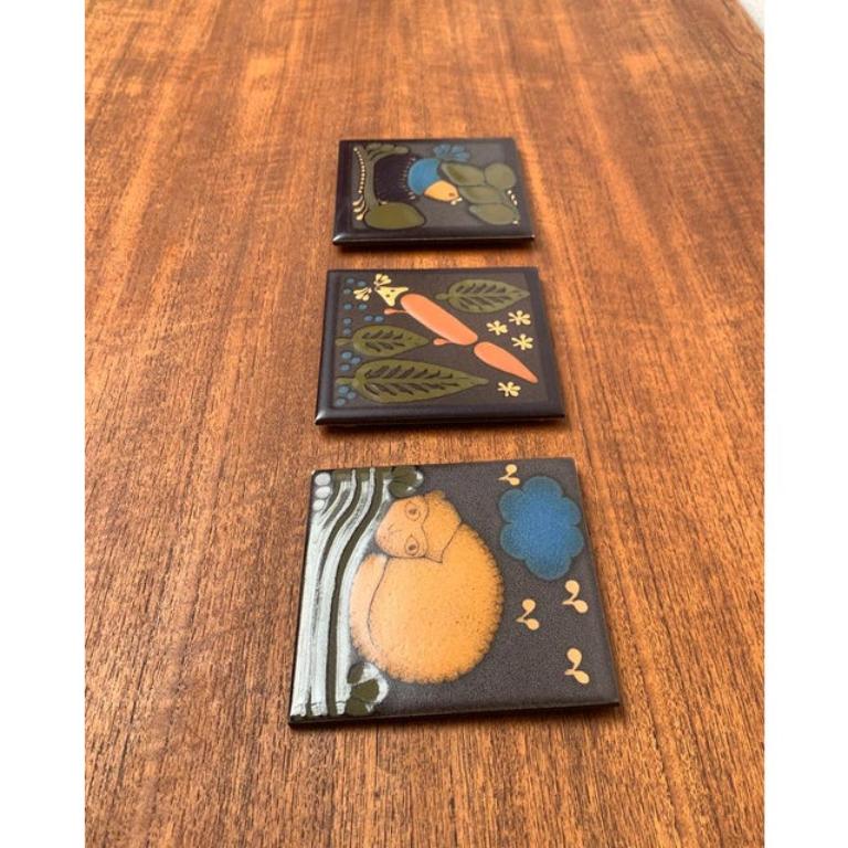 3er Set Vintage Wandteller aus Keramik von Keramik Manufaktur Kupfermühle im Angebot 6