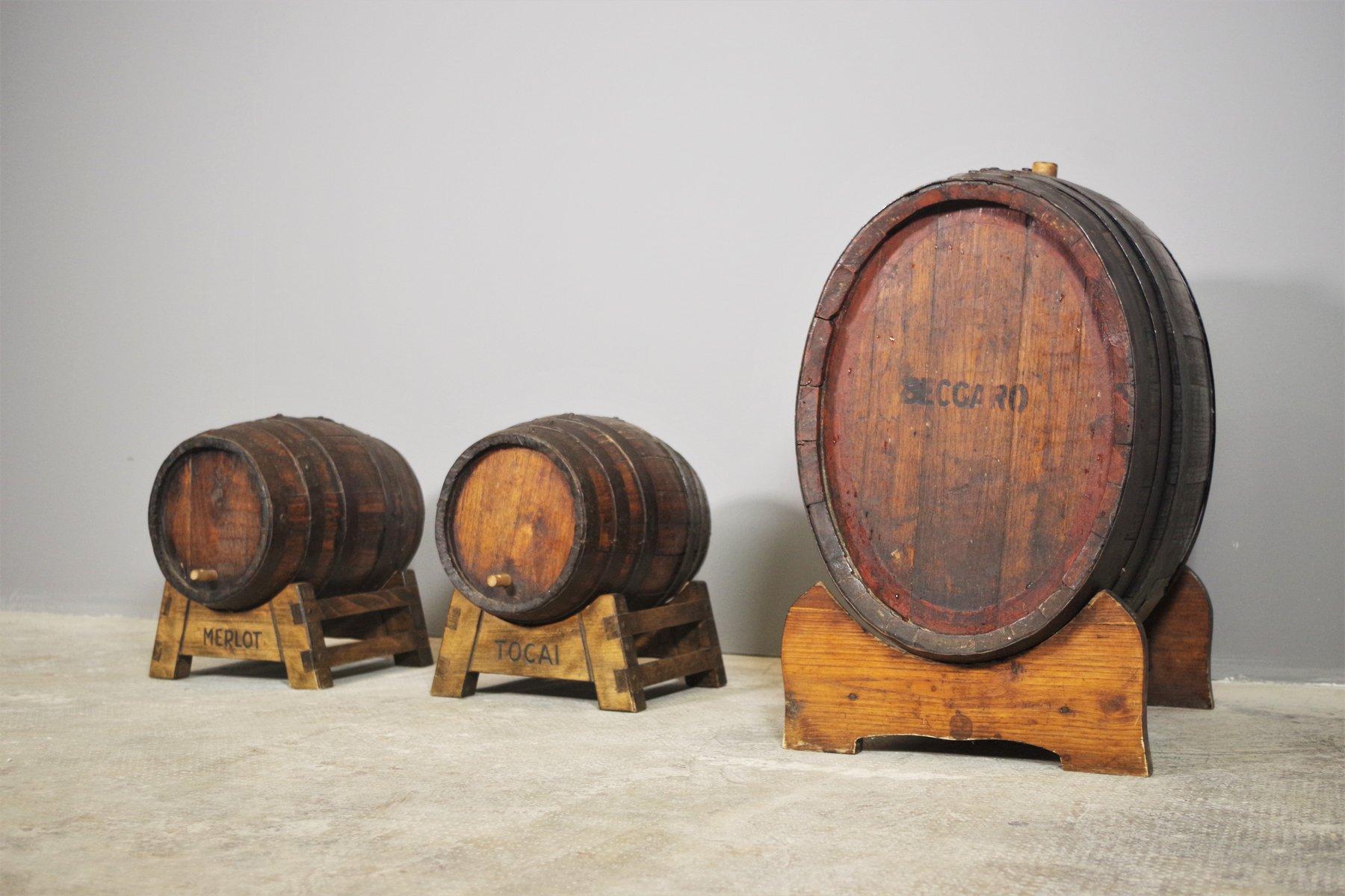 Set of 3 Vintage Wine Barrels, 1950s For Sale 5