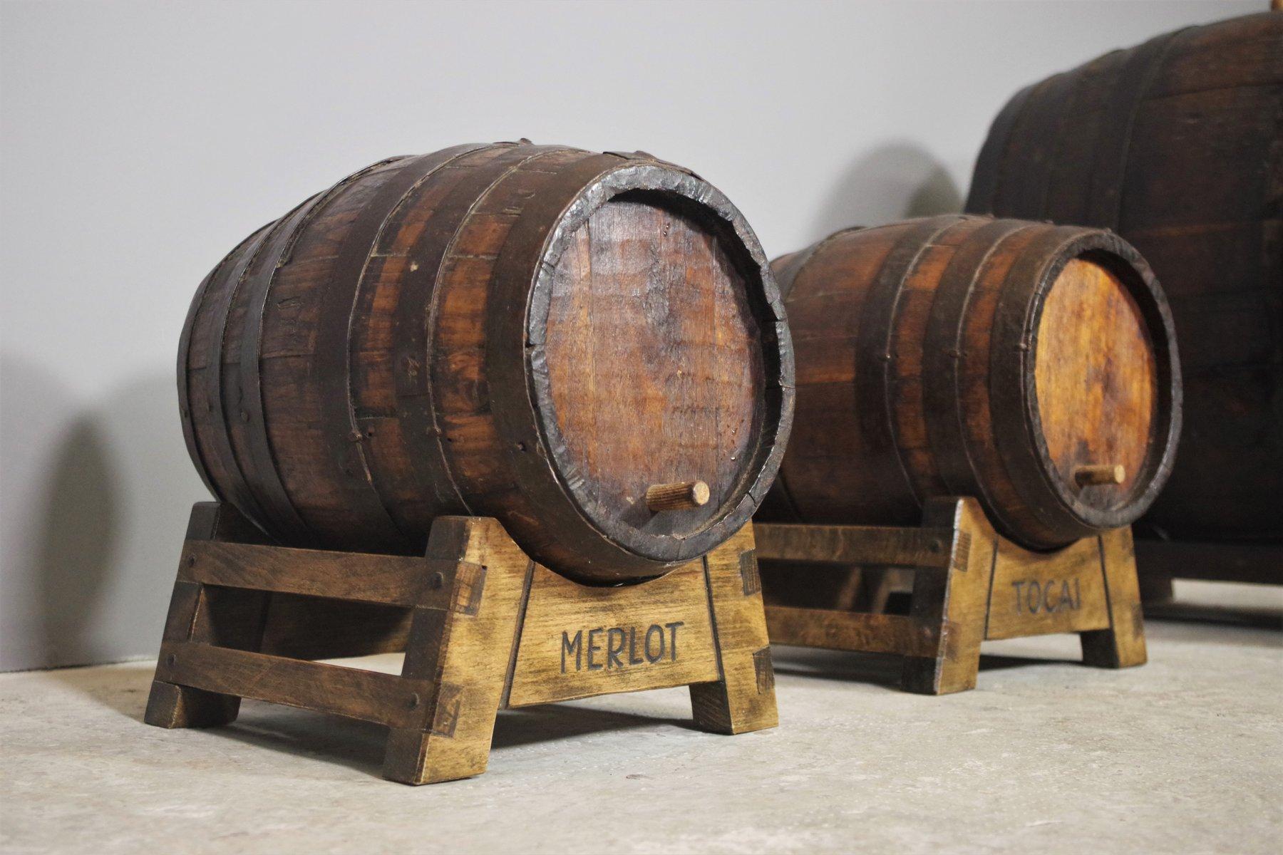 Aluminum Set of 3 Vintage Wine Barrels, 1950s For Sale