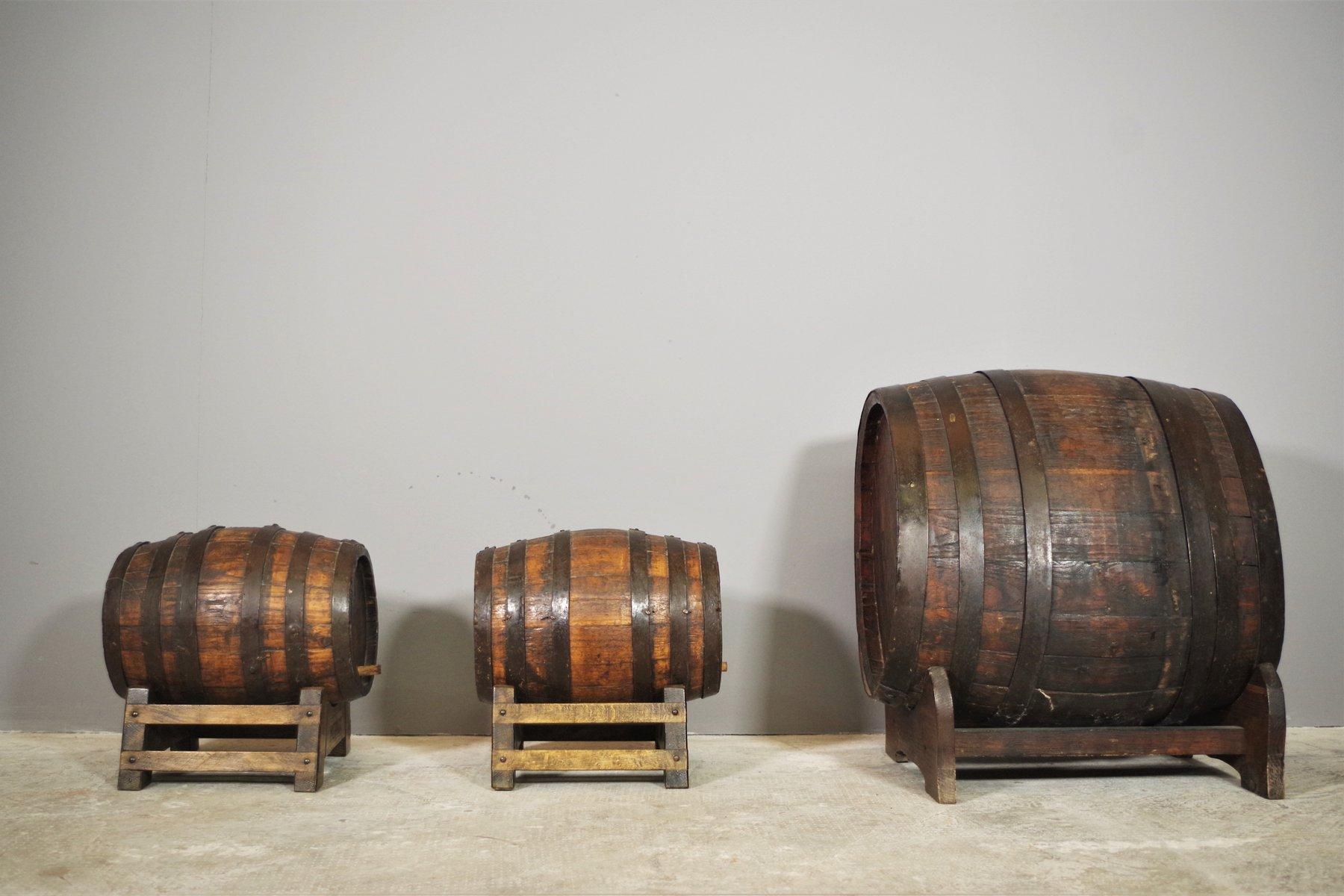 Set of 3 Vintage Wine Barrels, 1950s For Sale 3