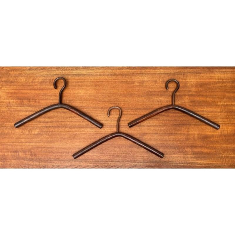 Set di 3 appendiabiti vintage in Wood, anni '70 in vendita 6