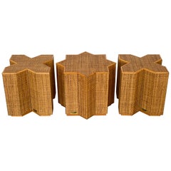 Lot de 3 tables d'appoint / tables basses Vivai Del Sud Cane