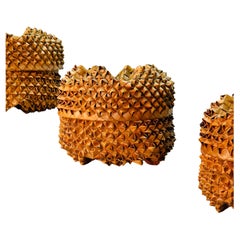 Ensemble de 3 paniers de porcupines hawaïennes Lauhala de VTG.