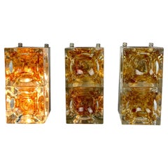 Set of 3 Wall Lamps by Albano Poli for Poliarte, 1970s