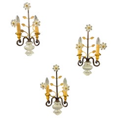 Set of 3 Wallsconces by Maison Bagues