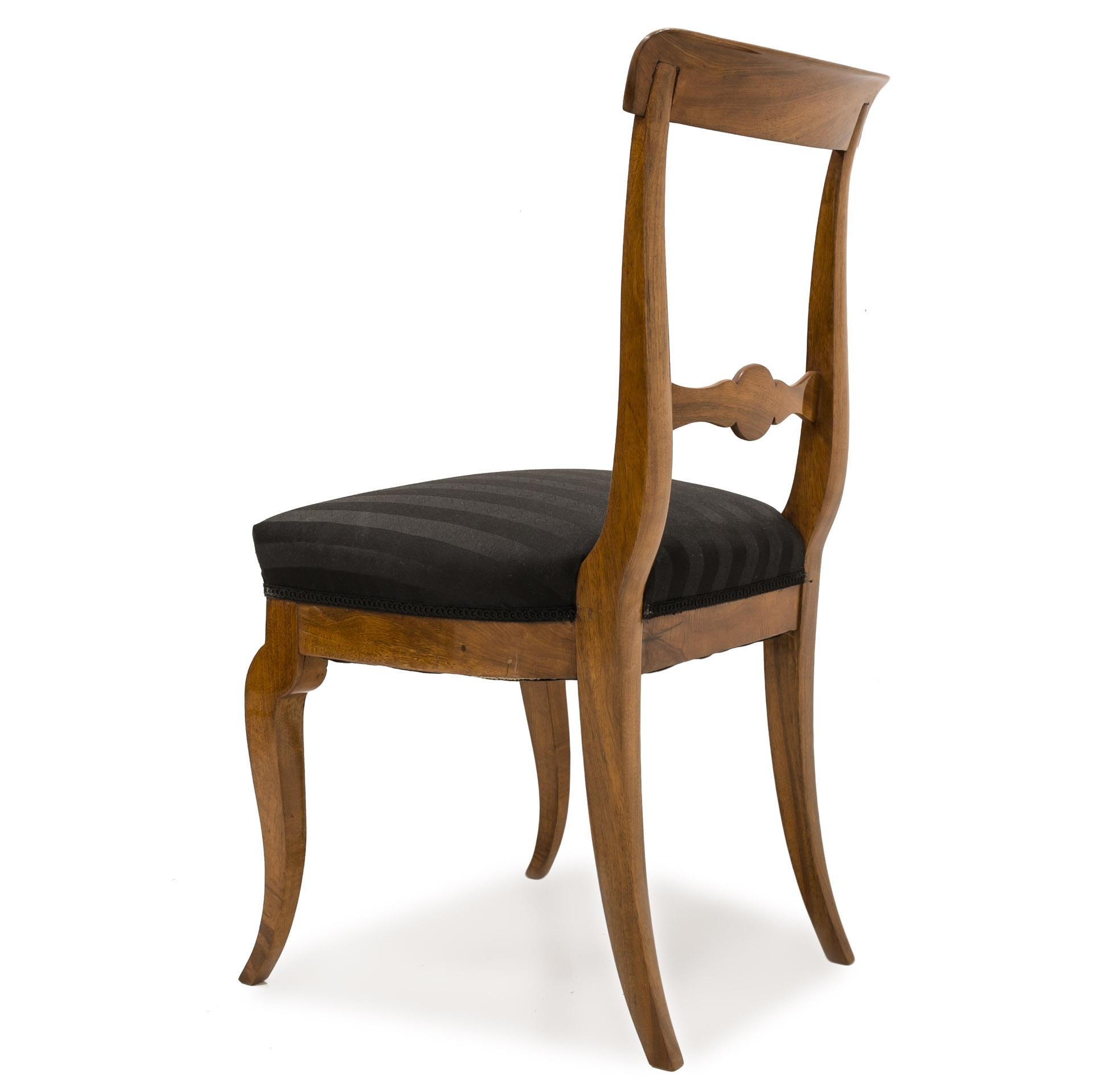 Set of 3 Walnut Biedermeier Chairs, Germany, 19th Century In Good Condition In Wrocław, Poland