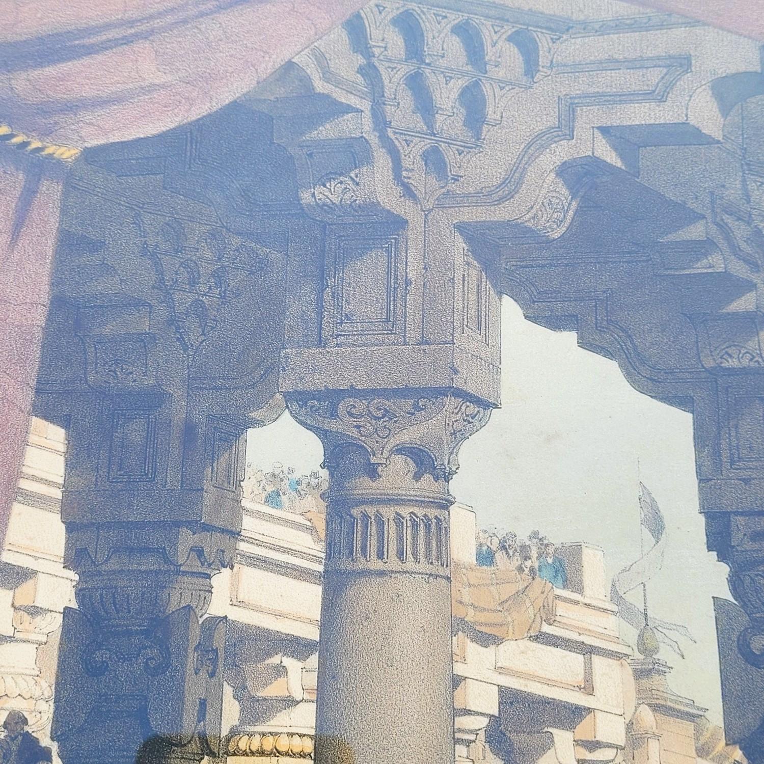 Conjunto De 3 Grabados Acuarelados, Decoraciones De Teatro, Siglo XIX en venta 5