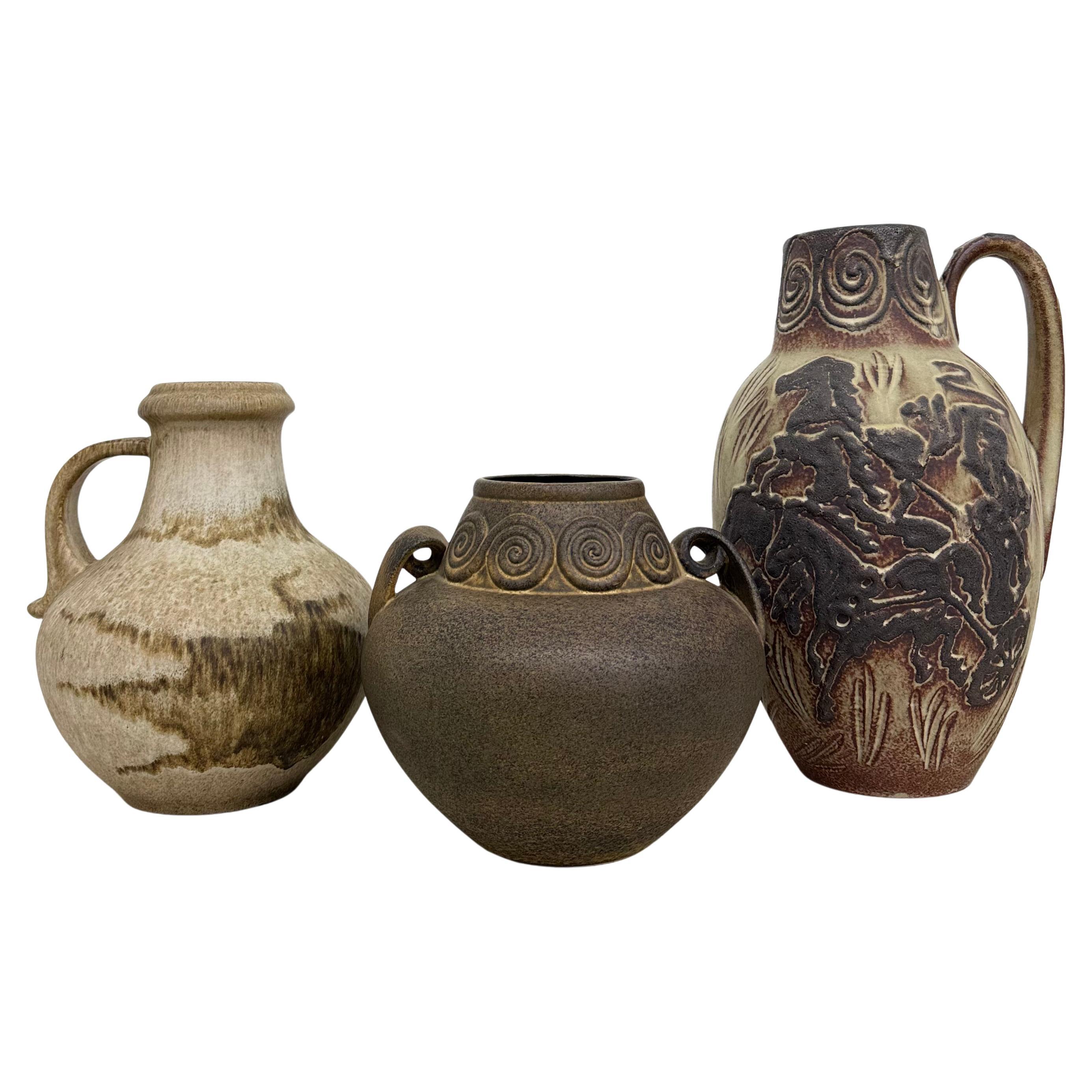 Set di 3 vasi in ceramica della Germania occidentale, anni '70