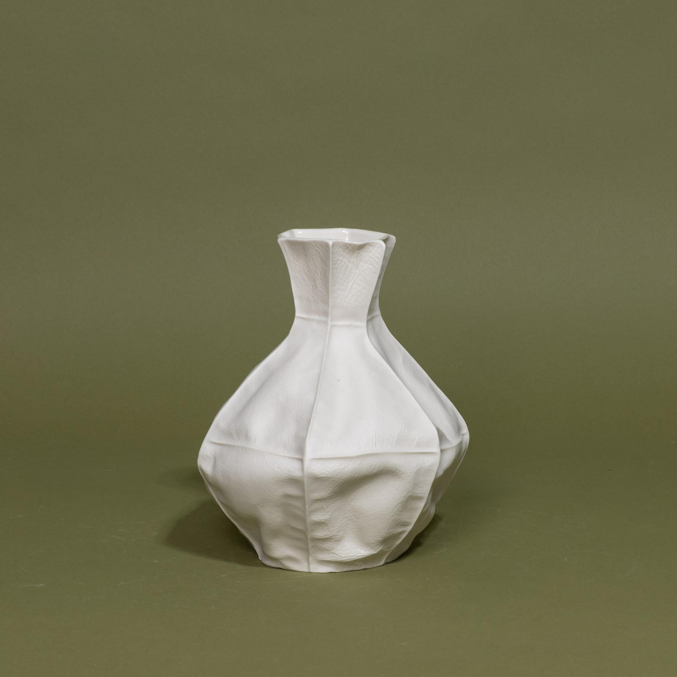 Céramique Ensemble de 3 vases Kawa en céramique blanche, Luft Tanaka, organique, porcelaine en vente