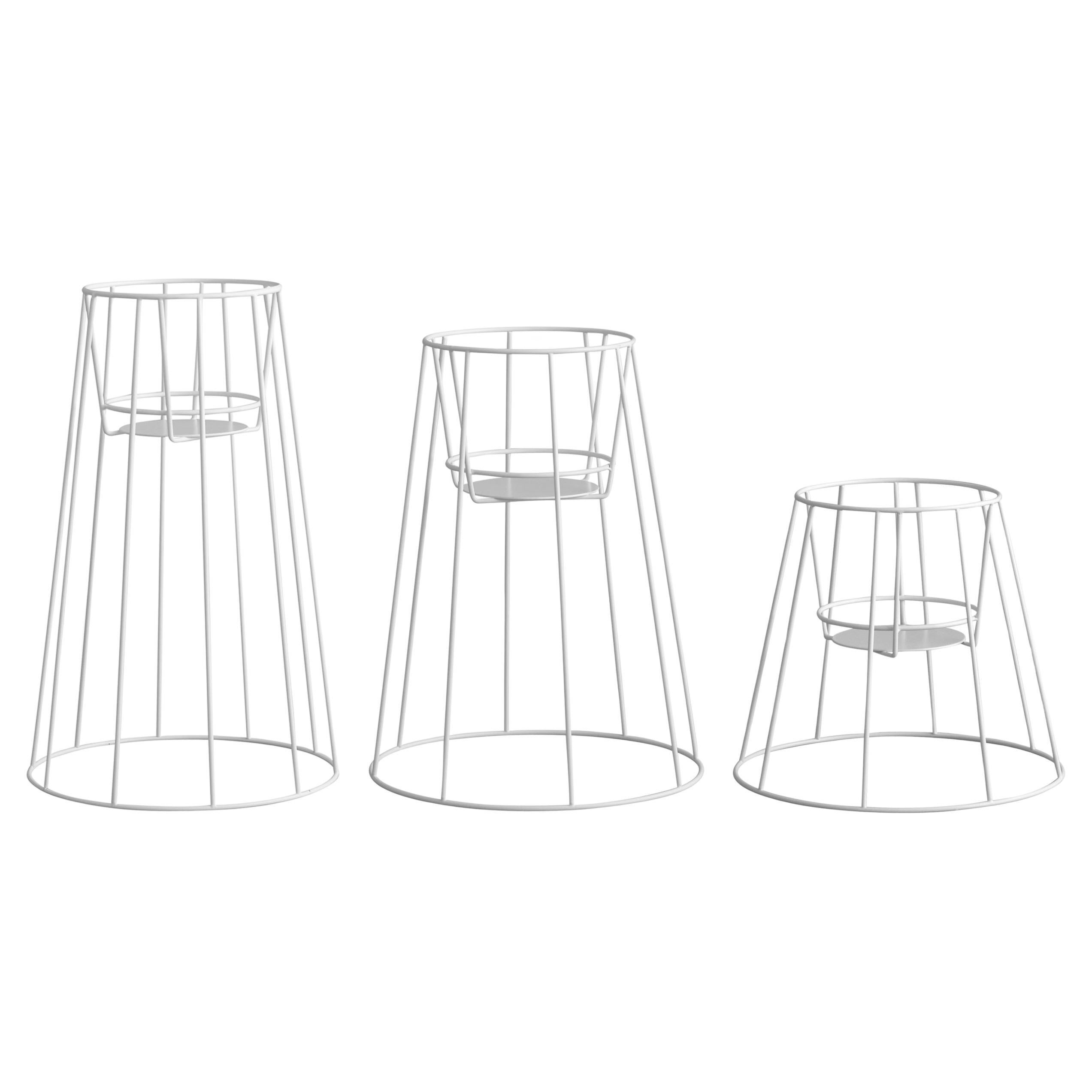 Set of 3 White Cibele Plant Stands by OK Design