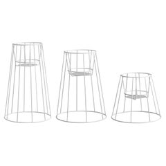 Set of 3 White Cibele Plant Stands by OK Design