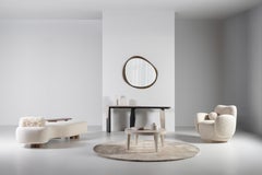 Set di 3 vasi in ceramica oro bianco con coperchio, fatti a mano in Portogallo da Lusitanus Home