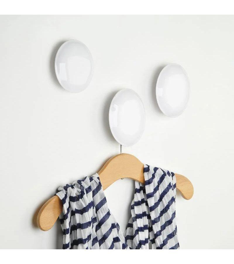 Organic Modern Set of 3 White Matt Pin Wall Decor by Zieta For Sale