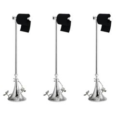 Set di 3 porta carta igienica Whiting Orchid in acciaio inossidabile e nichel