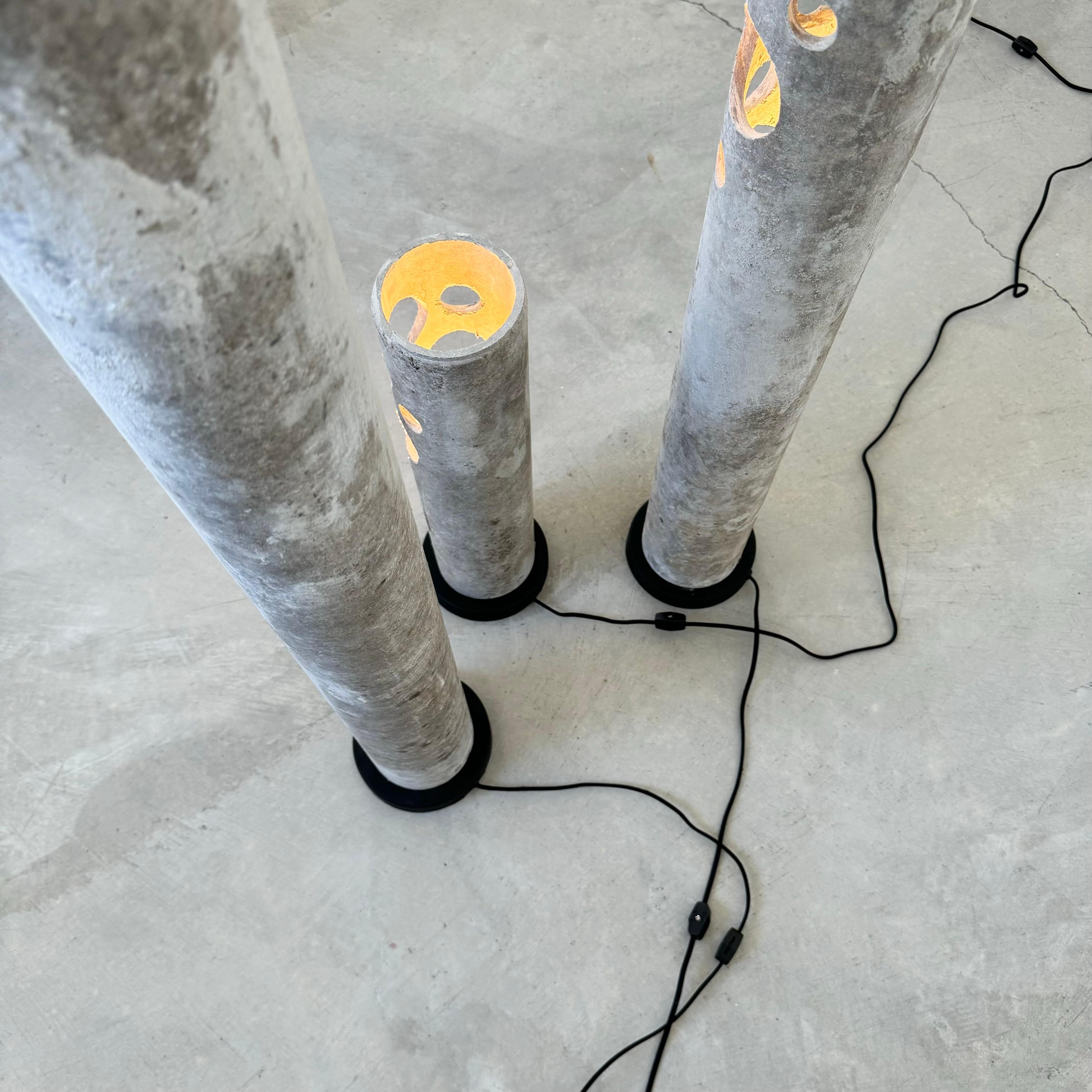 Set of 3 Willy Guhl Concrete Table Lamps, 1960s Switzerland For Sale 6