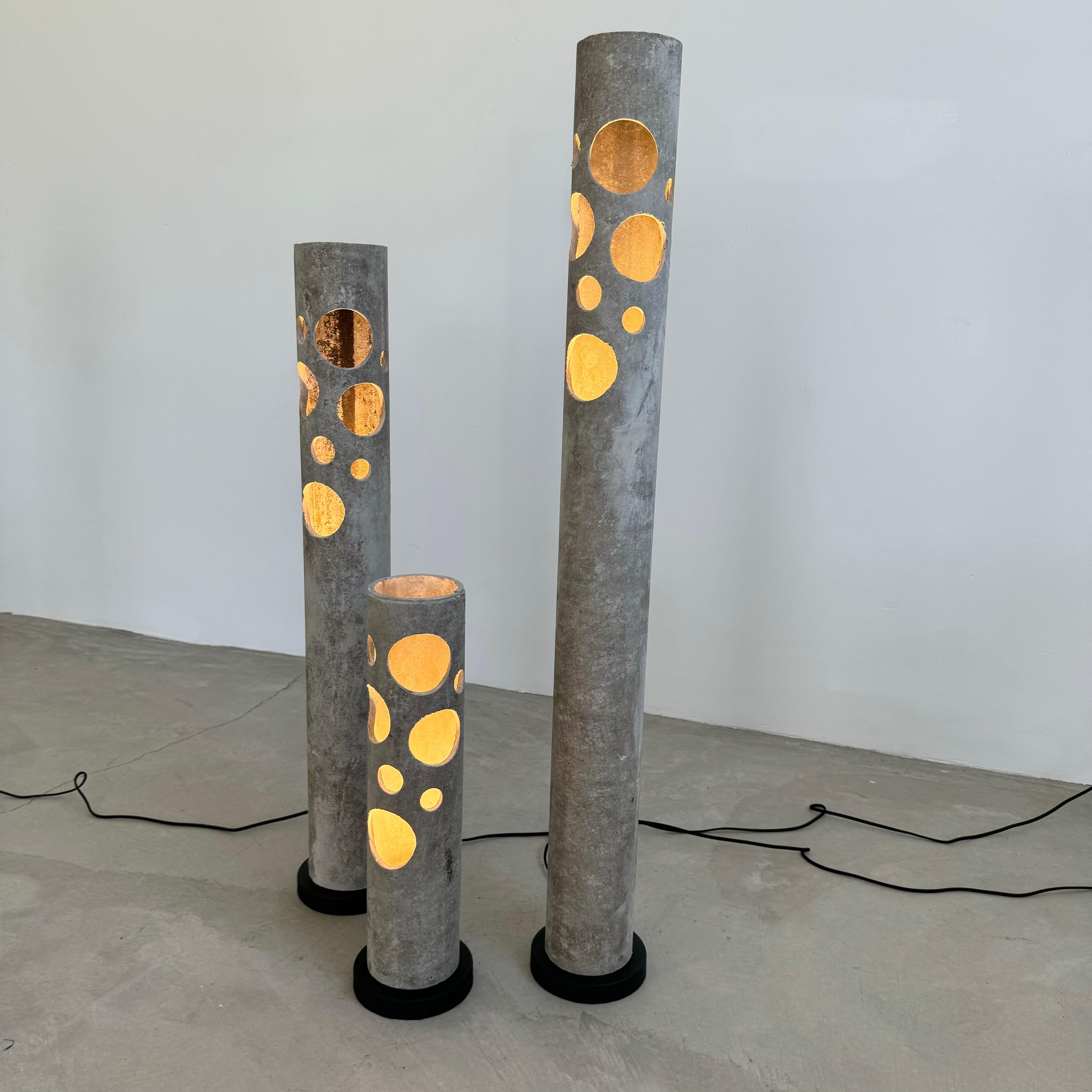 Mid-20th Century Set of 3 Willy Guhl Concrete Table Lamps, 1960s Switzerland For Sale