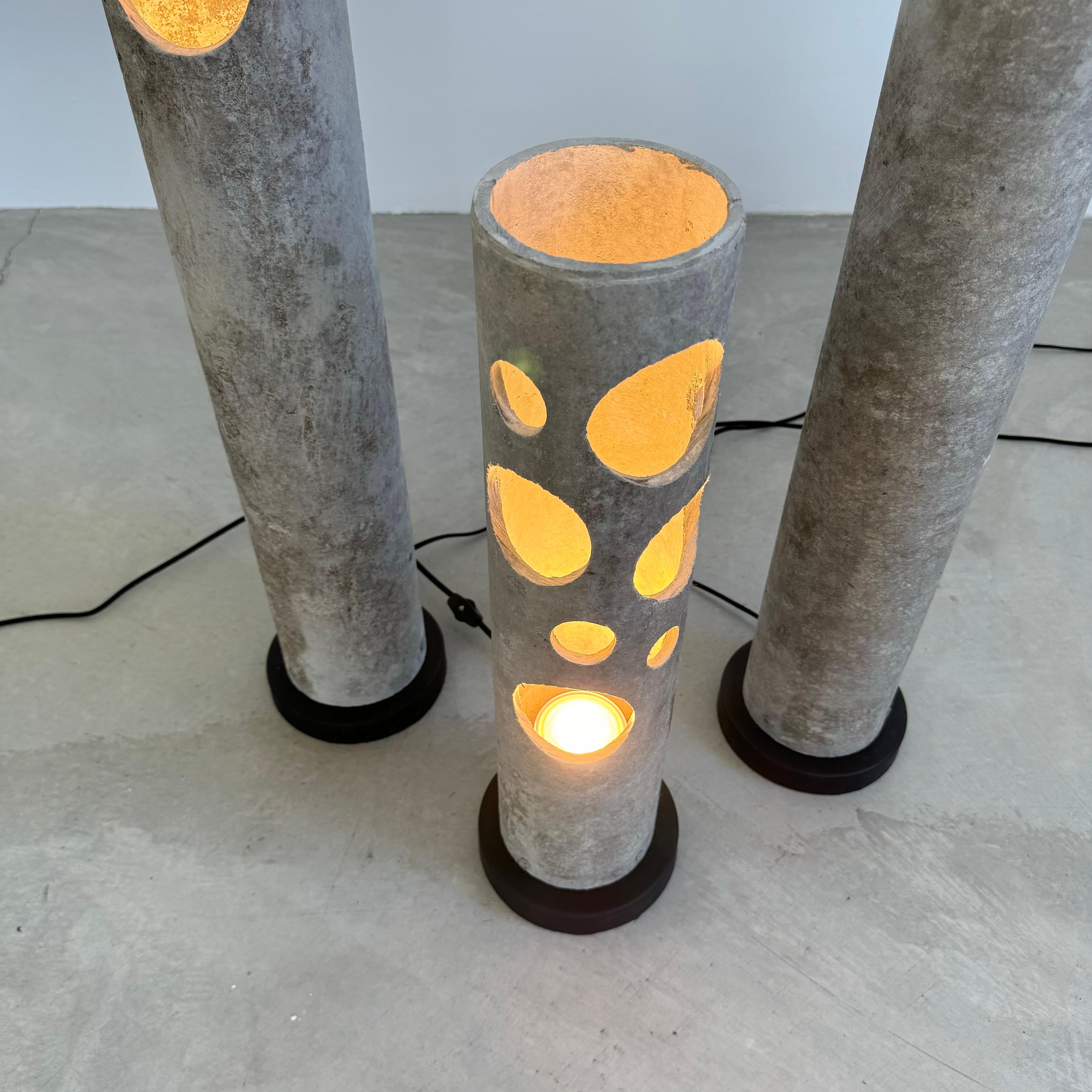 Set of 3 Willy Guhl Concrete Table Lamps, 1960s Switzerland For Sale 1