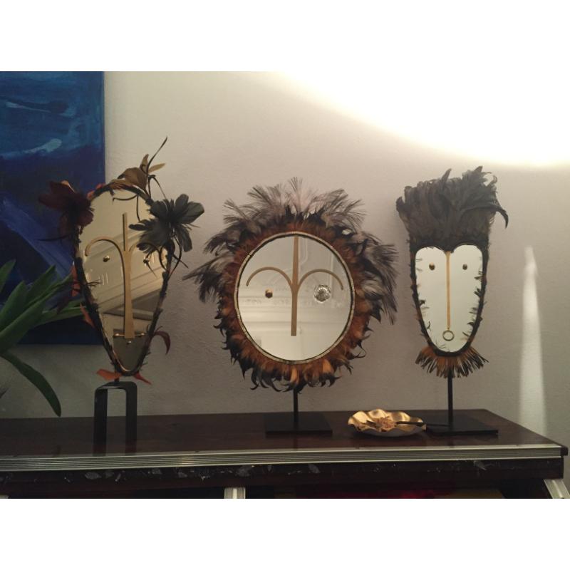 Contemporary Set of 3 Wise Mirrors, Eze, Bikita, and Haua by Colé Italia