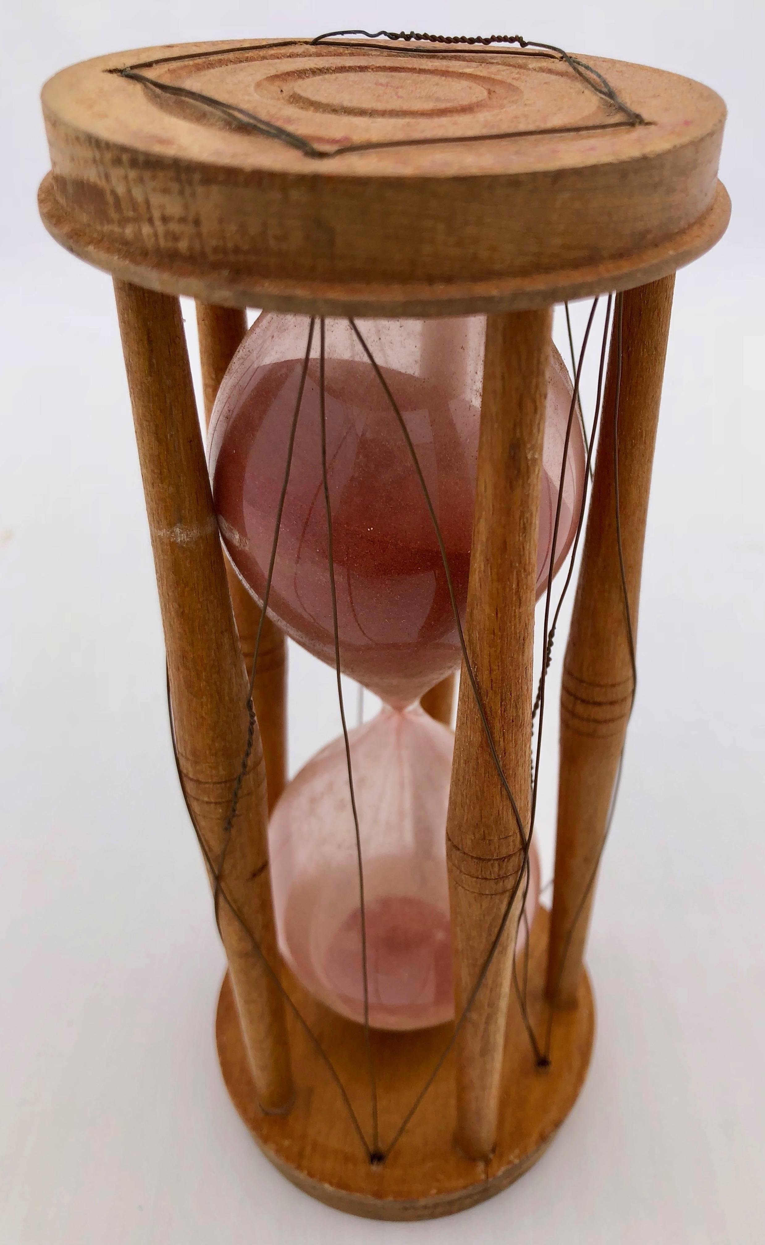 Empire Set of Three Wood and Handblown Glass Maritime Sand Timers, 18th-19th Century