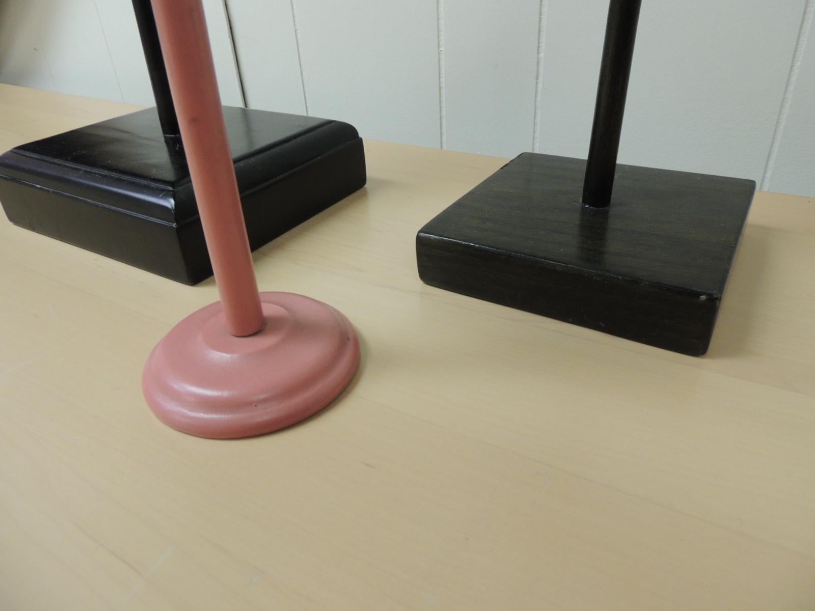 American Set of '3' Wood Hat Stands