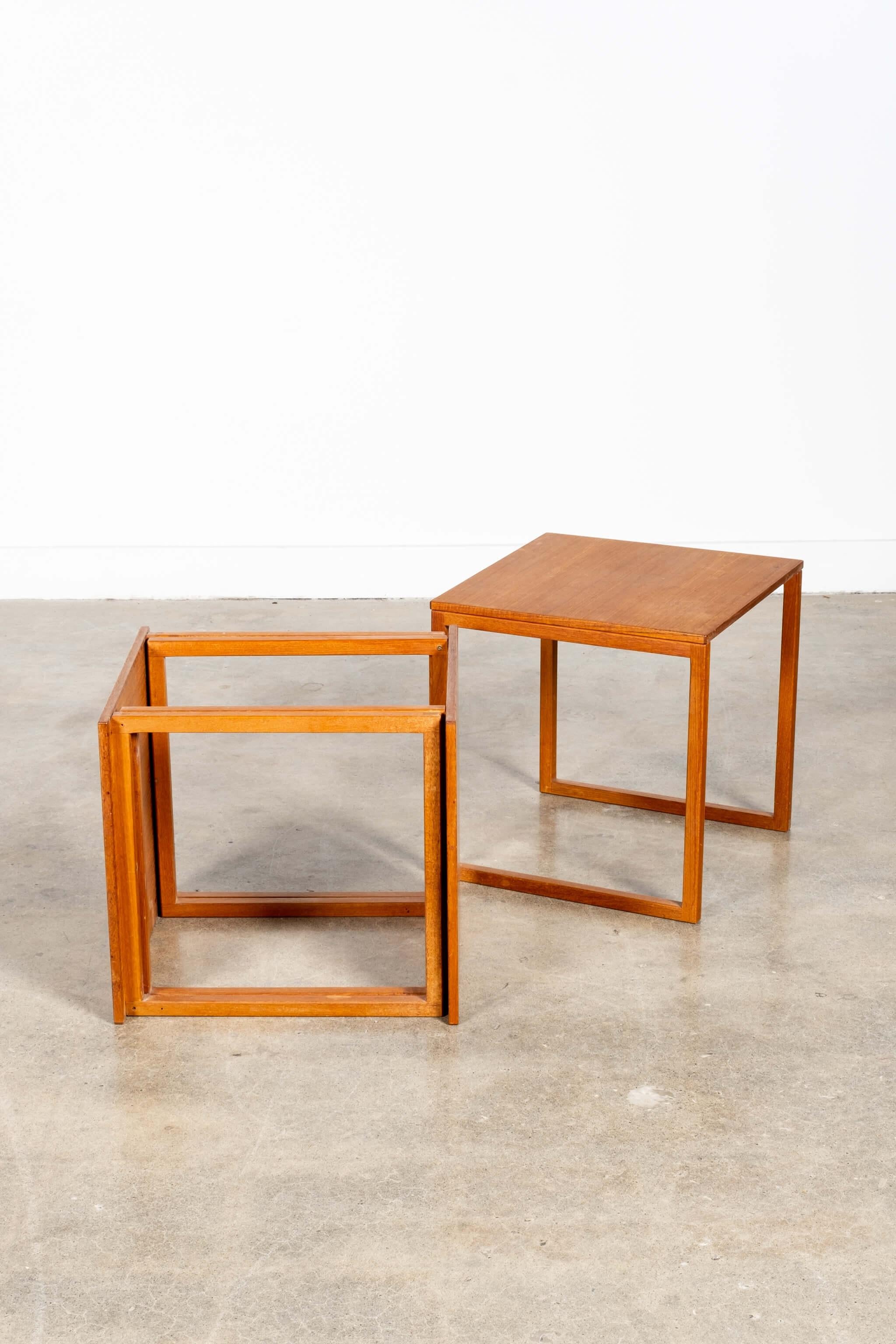 Set of 3 Wood Side Tables by Kai Kristiansen In Good Condition For Sale In Toronto, CA