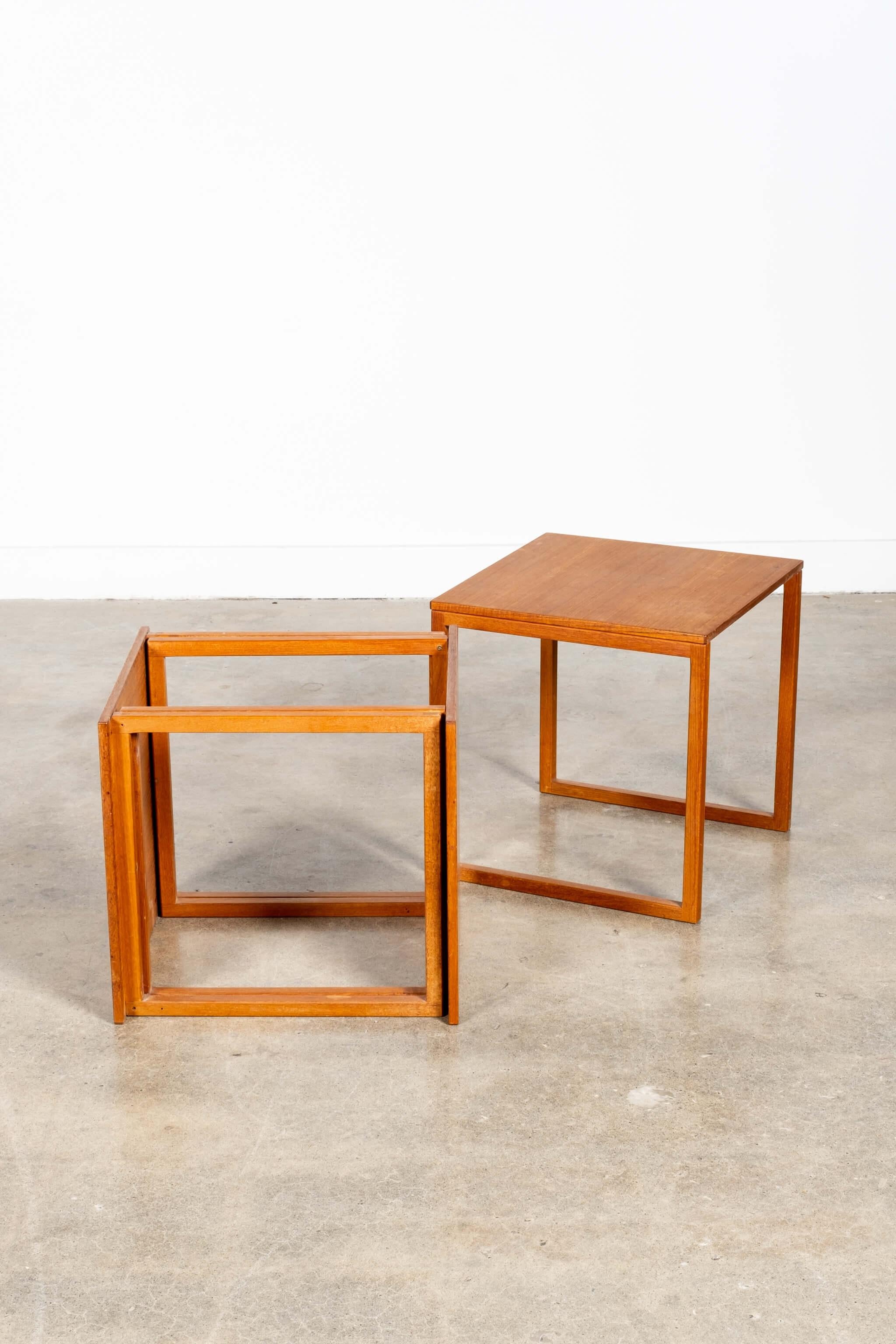 Set of 3 Wood Side Tables by Kai Kristiansen In Good Condition In Toronto, CA