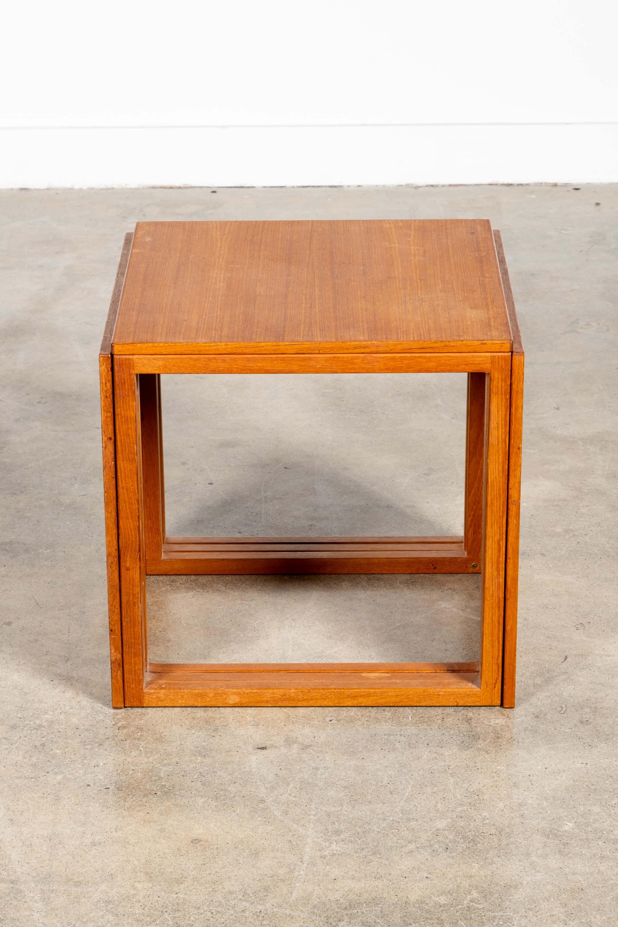 Set of 3 Wood Side Tables by Kai Kristiansen 1