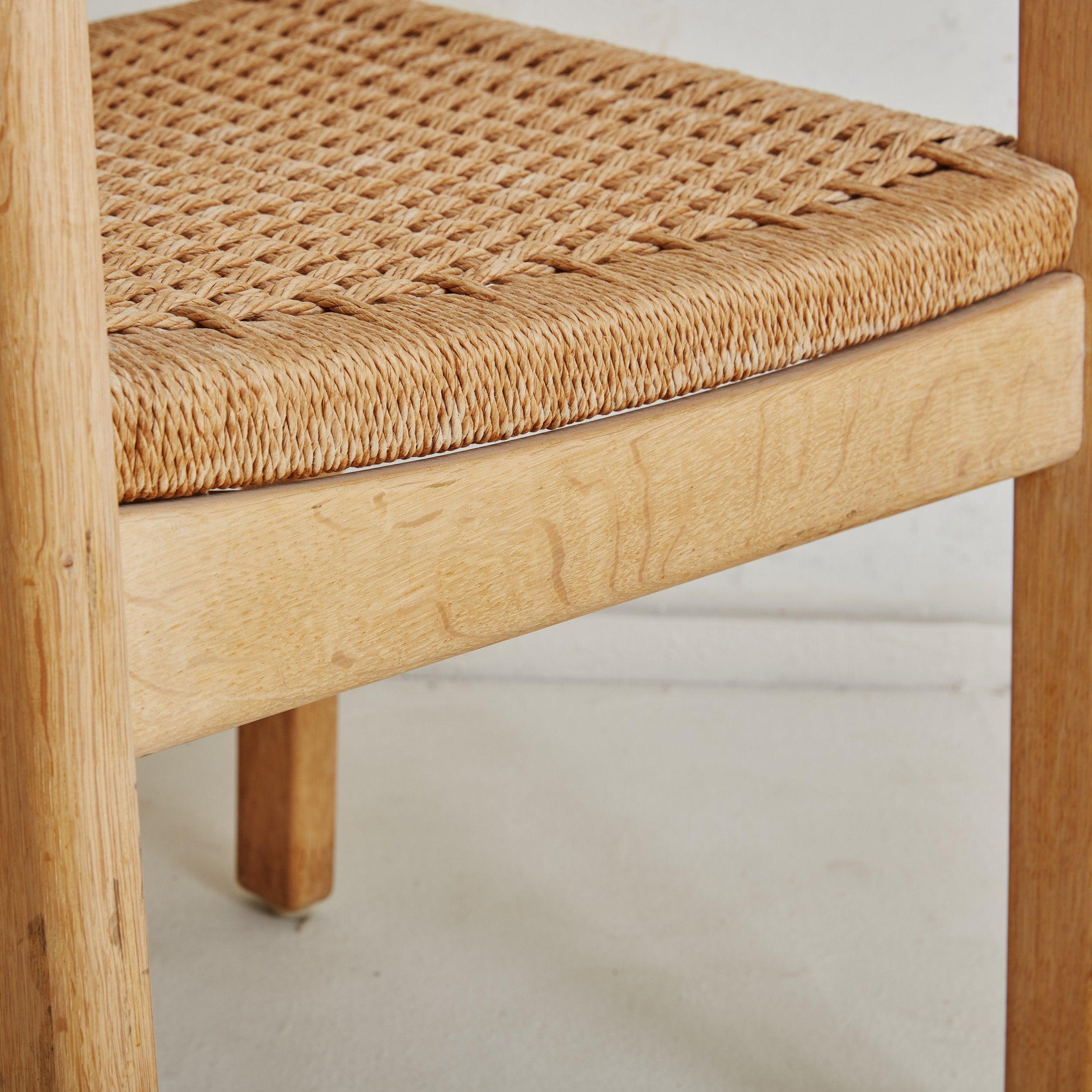 Set of 3 Wood + Woven Papercord Dining Chairs by Kurt Østervig, Denmark 1960s For Sale 4