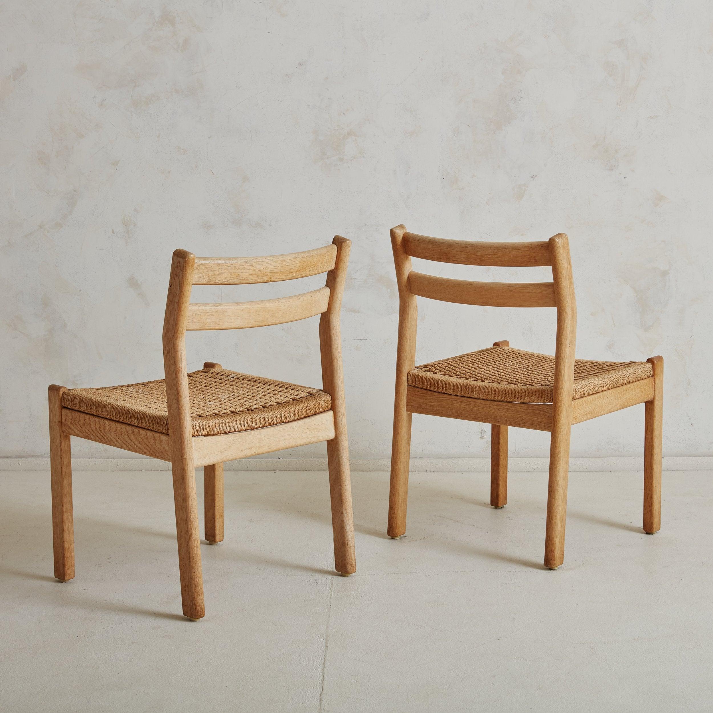 Scandinavian Modern Set of 3 Wood + Woven Papercord Dining Chairs by Kurt Østervig, Denmark 1960s For Sale
