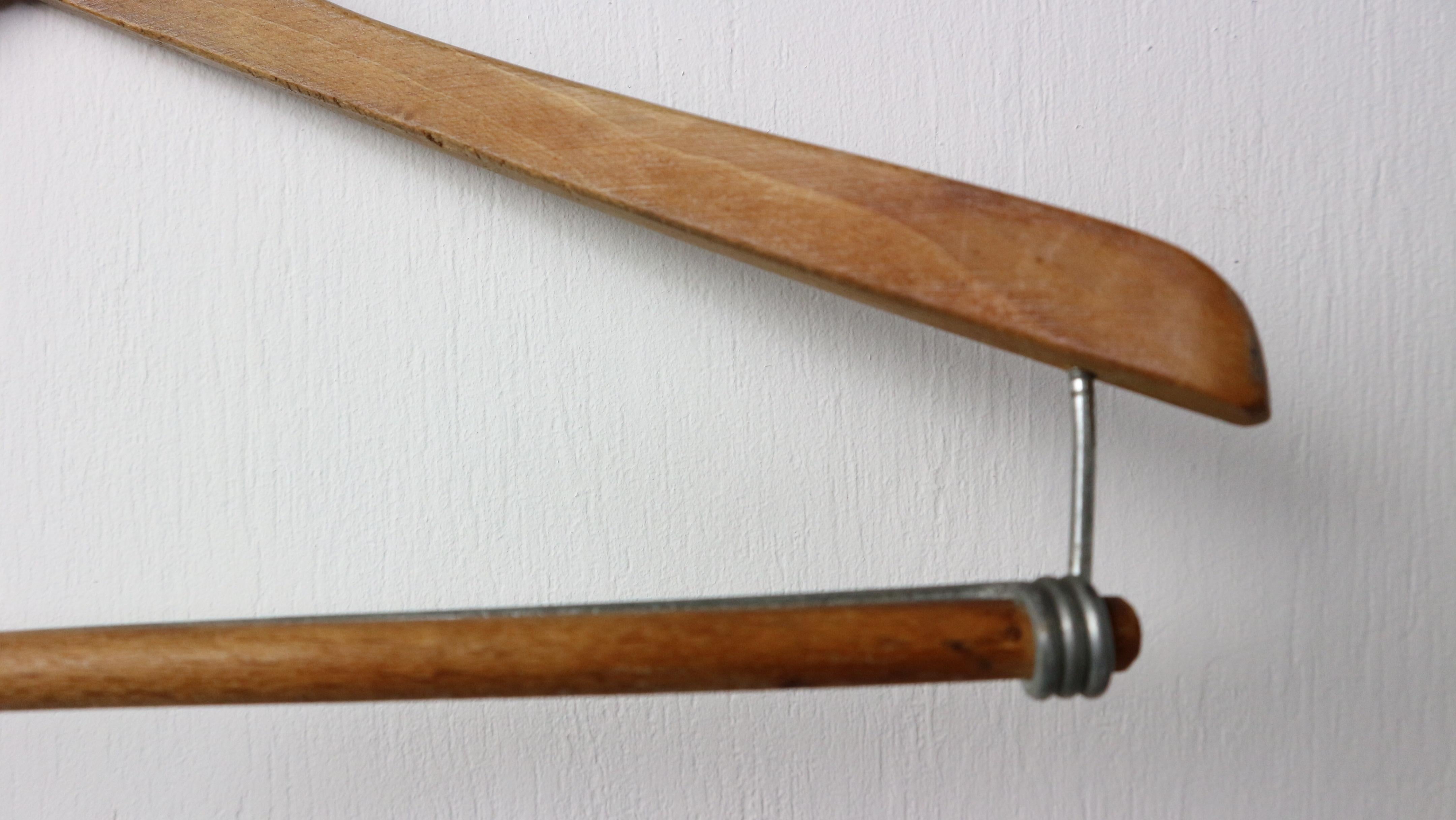 set of 3 wooden clothing hanger from the 1960s handmade decorative In Good Condition For Sale In The Hague, NL