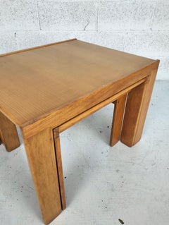 Set of 3 wooden coffee tables 777 model by Afra e Tobia Scarpa for Cassina 60s