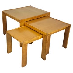 Set di 3 tavolini in legno modello 777 di Afra & Tobia Scarpa per Cassina anni '60