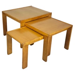 Set di 3 tavolini in legno modello 777 di Afra & Tobia Scarpa per Cassina anni '60