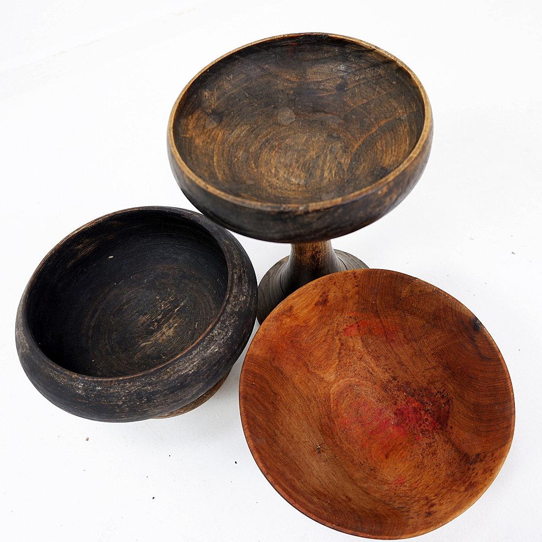 Set di 3 tazze e ciotole in legno - Africa in vendita 5