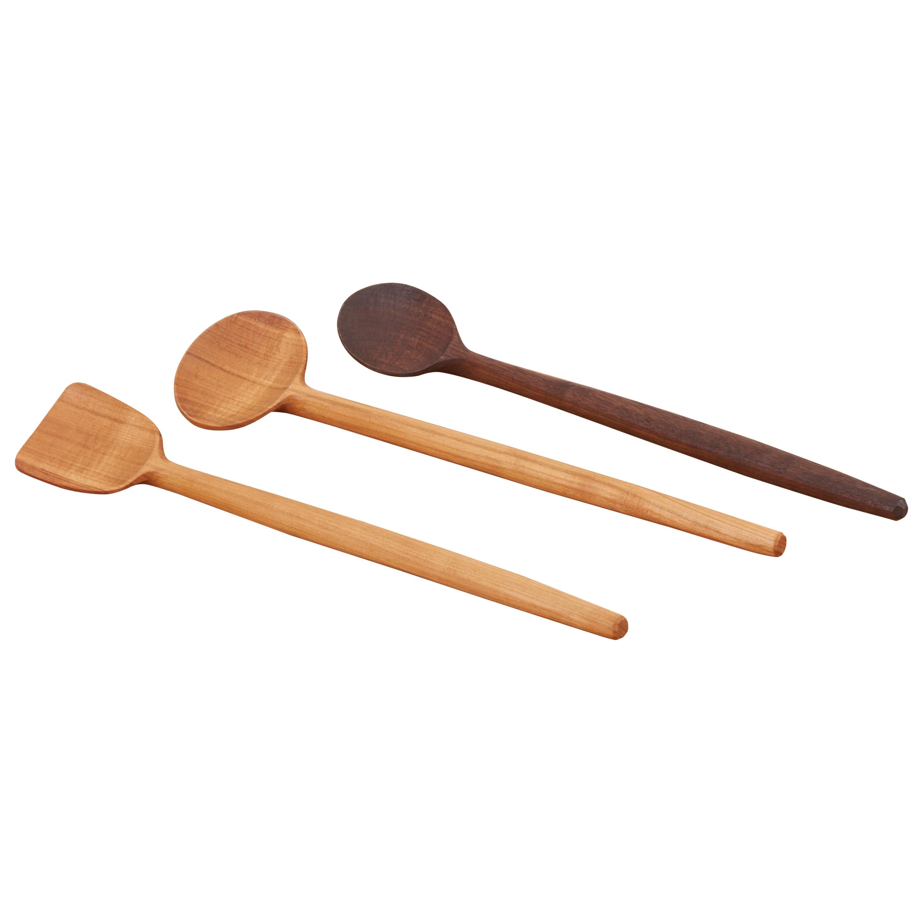 Set of 3 Wooden Spoons by Fabian Fischer, Germany, 2020 For Sale