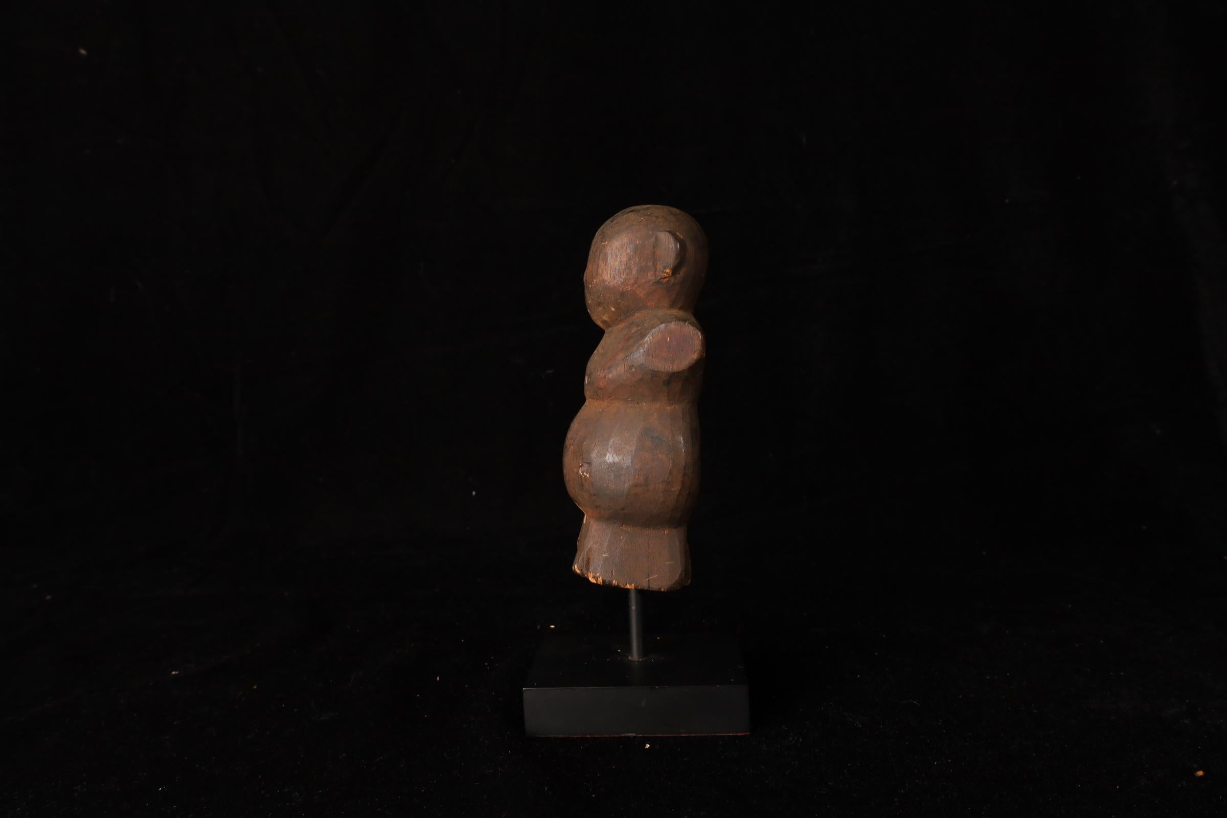 Set di 3 figure tribali in legno - Stampi per cartapesta, Myanmar, XIX secolo in vendita 14