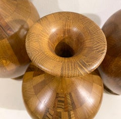 Set of 3 Wooden Vases by De Coene, 1950s