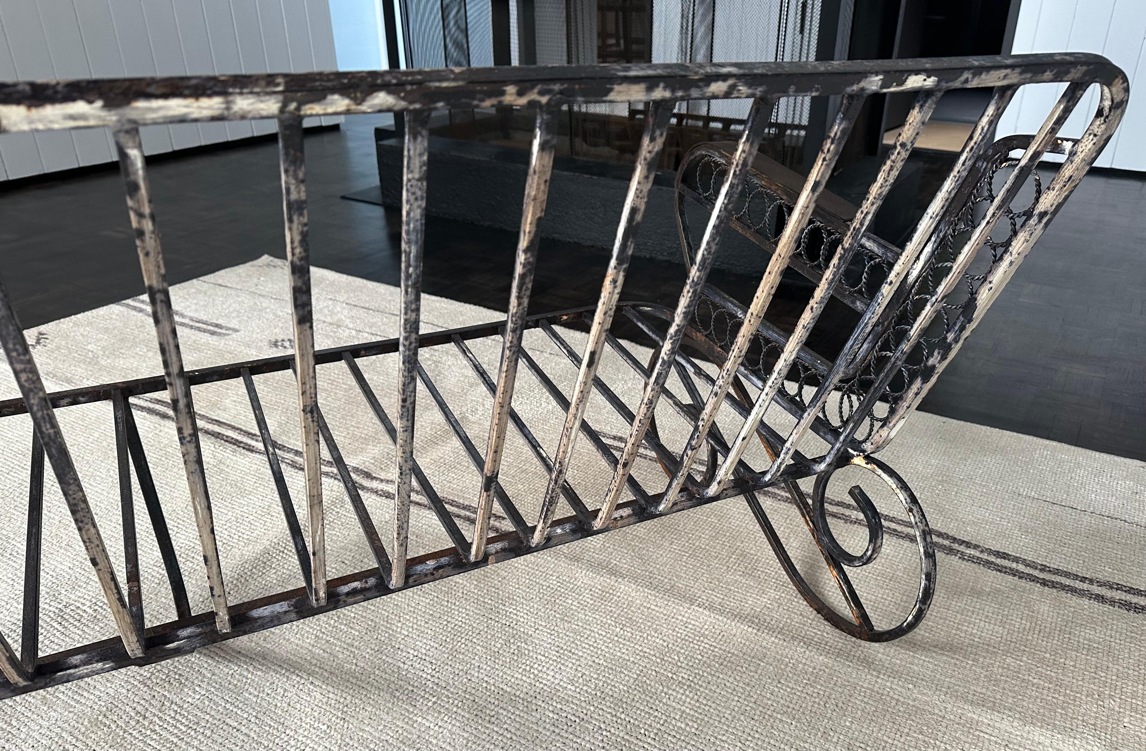 Set of 3 Wrought Iron Deco Style Sofa & Chairs Garden Furniture Set For Sale 4
