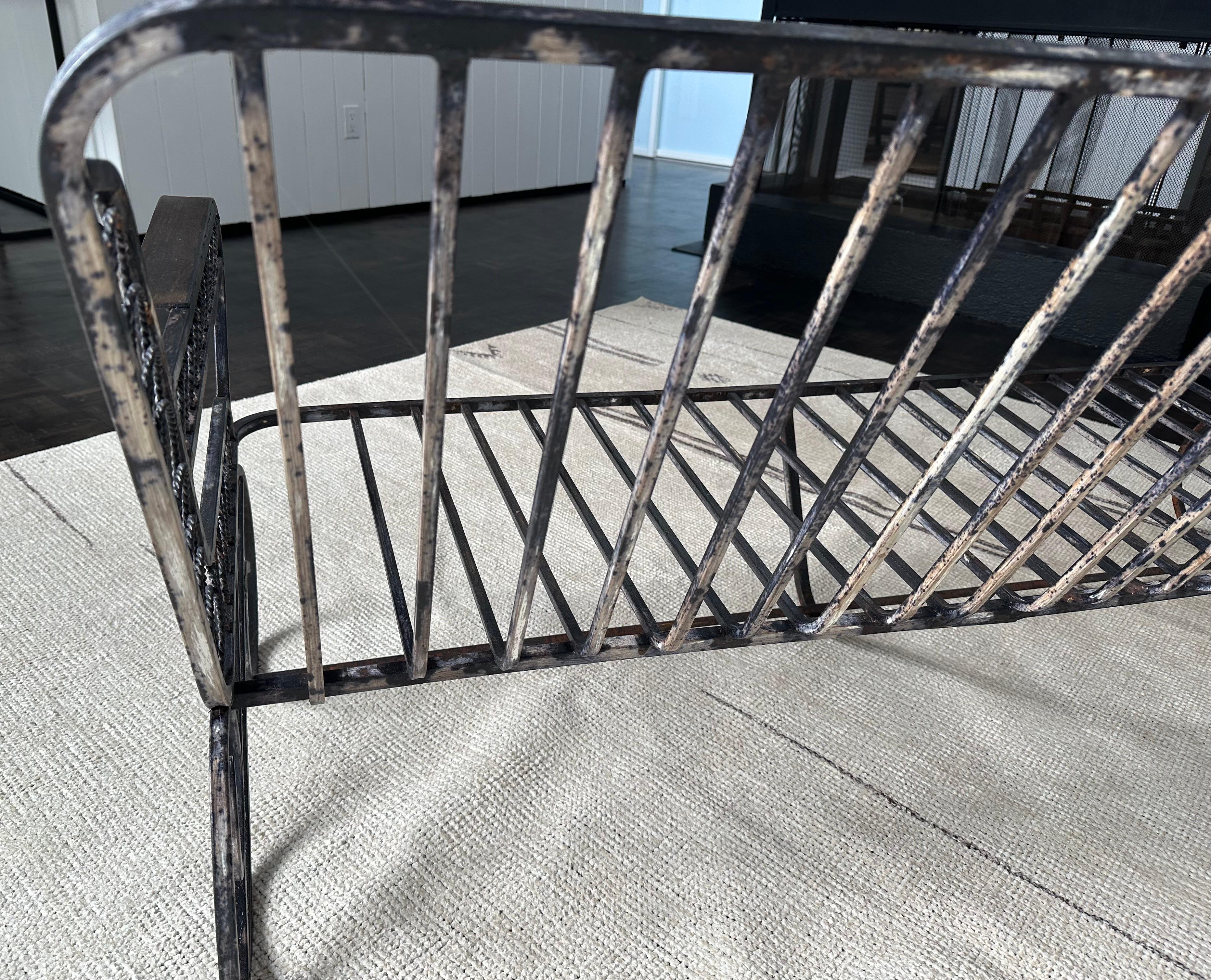 Set of 3 Wrought Iron Deco Style Sofa & Chairs Garden Furniture Set For Sale 5